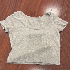 Hollister Gray Cropped T-Shirt